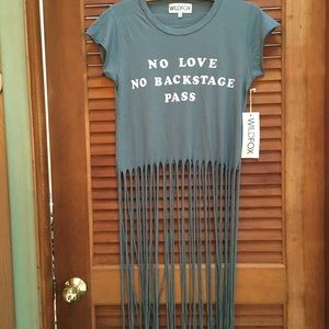 Wildfox Shirt, Festival Shirt, 70s Shirt Beach Coverup, Wildfox NWT Fringe Shirt